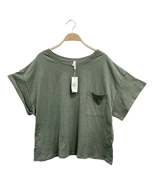 POCKET OVERSIZE CROP T-SHIRT - The Beaucoup Home