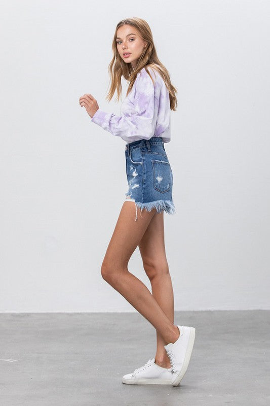 High Rise Denim Shorts - The Beaucoup Home