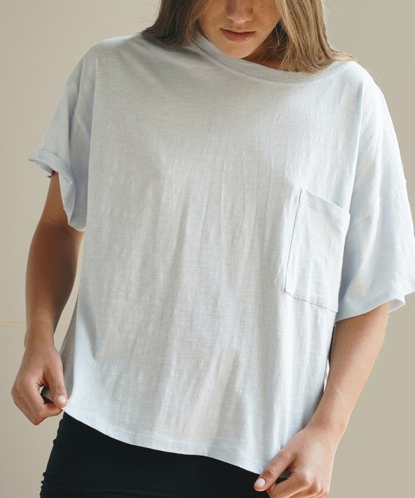 POCKET OVERSIZE CROP T-SHIRT - The Beaucoup Home