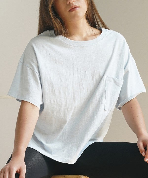 POCKET OVERSIZE CROP T-SHIRT - The Beaucoup Home