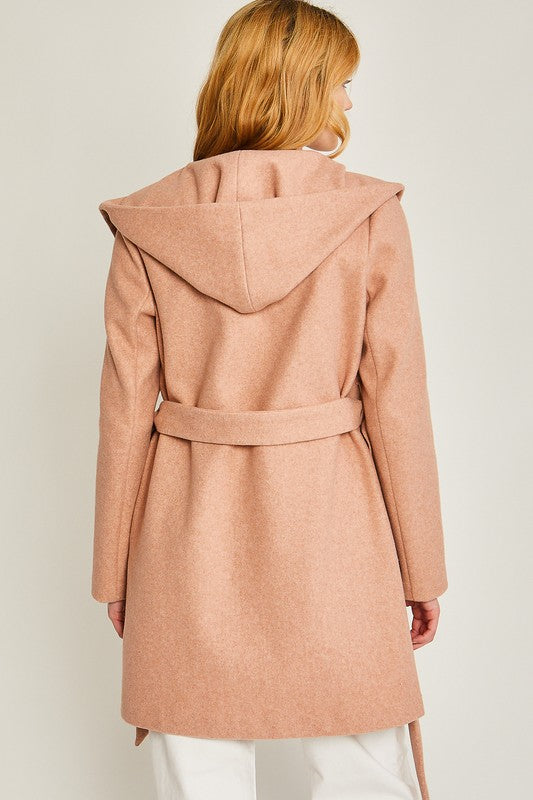 JQ Fleece Belted Hoodie Coat - The Beaucoup Home