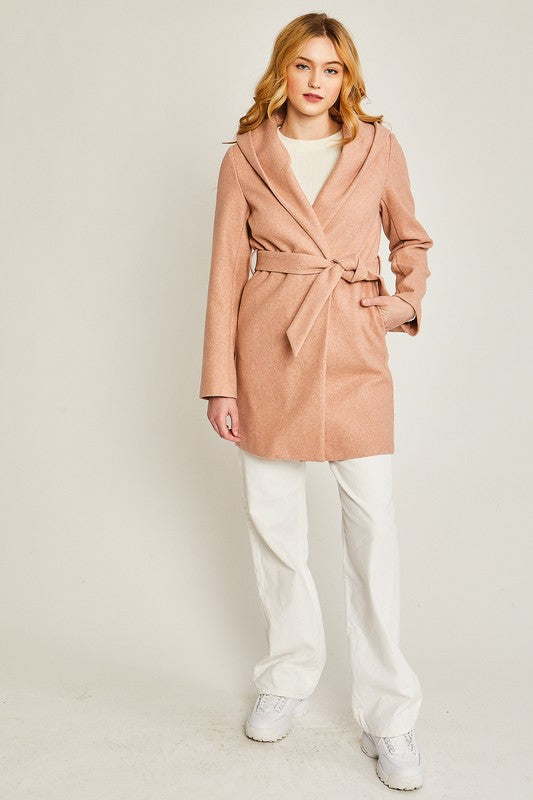 JQ Fleece Belted Hoodie Coat - The Beaucoup Home