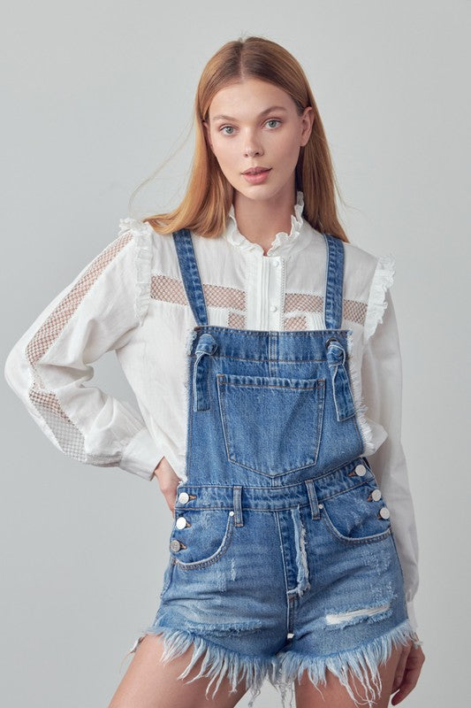 Frayed Overall Romper - The Beaucoup Home