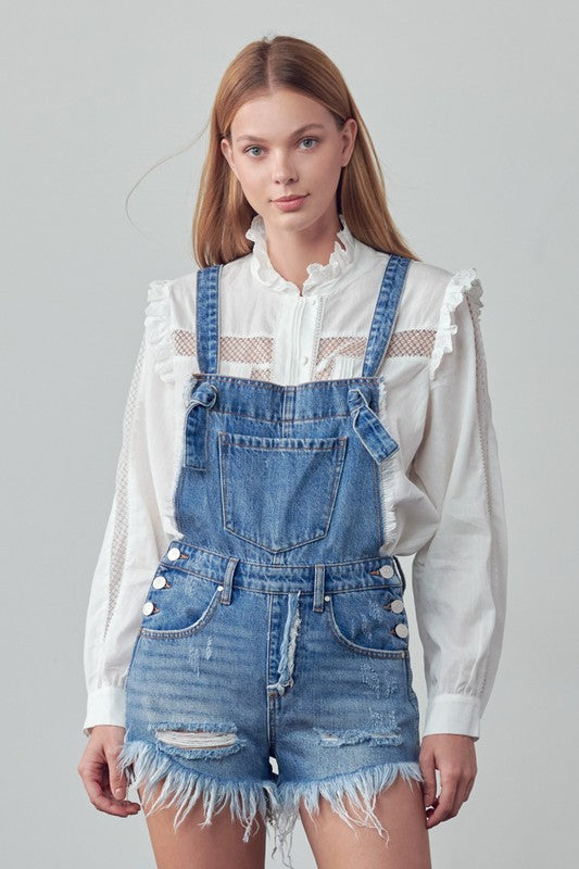 Frayed Overall Romper - The Beaucoup Home