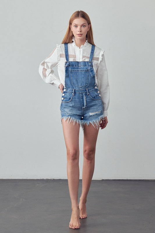 Frayed Overall Romper - The Beaucoup Home