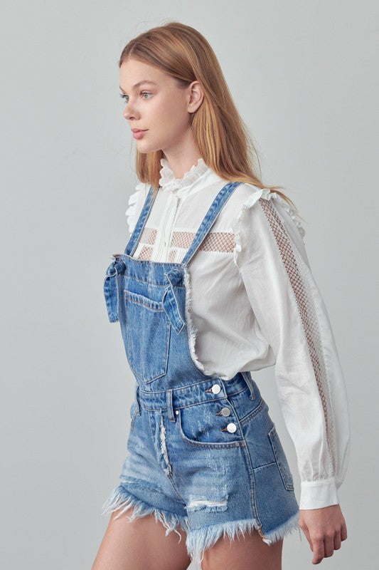 Frayed Overall Romper - The Beaucoup Home