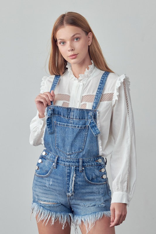 Frayed Overall Romper - The Beaucoup Home