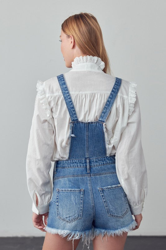 Frayed Overall Romper - The Beaucoup Home