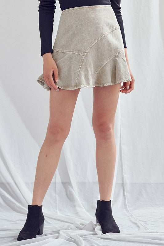 Acid Wash A-Line Skirt - The Beaucoup Home