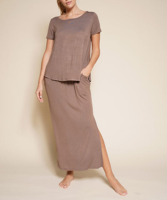 Casual Maxi Bamboo Skirt with Pockets - The Beaucoup Home