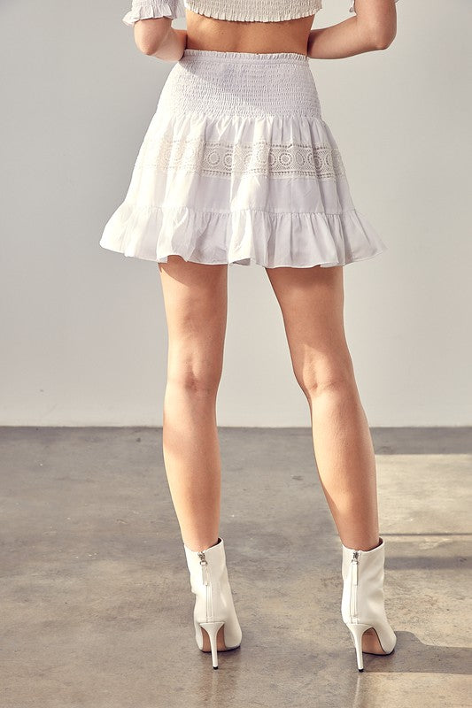 Lace Trim Detail Skirt - The Beaucoup Home