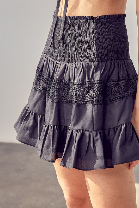 Lace Trim Detail Skirt - The Beaucoup Home