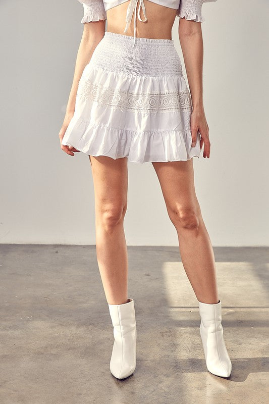 Lace Trim Detail Skirt - The Beaucoup Home