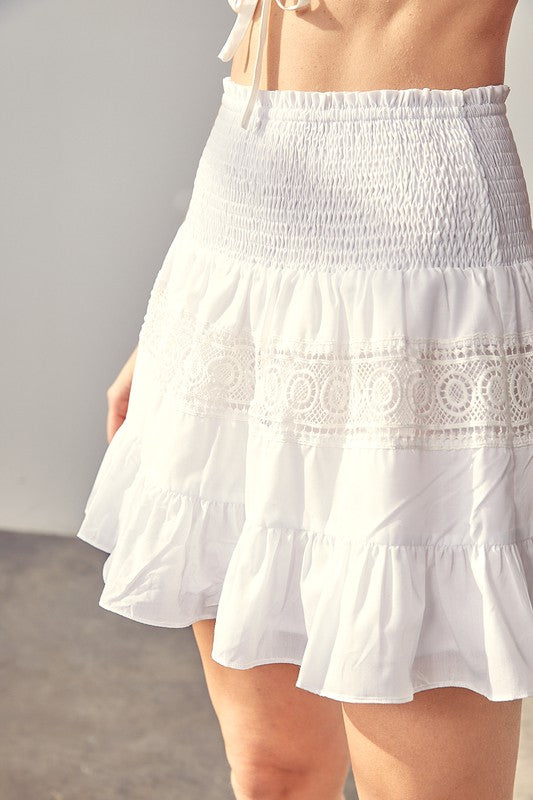 Lace Trim Detail Skirt - The Beaucoup Home