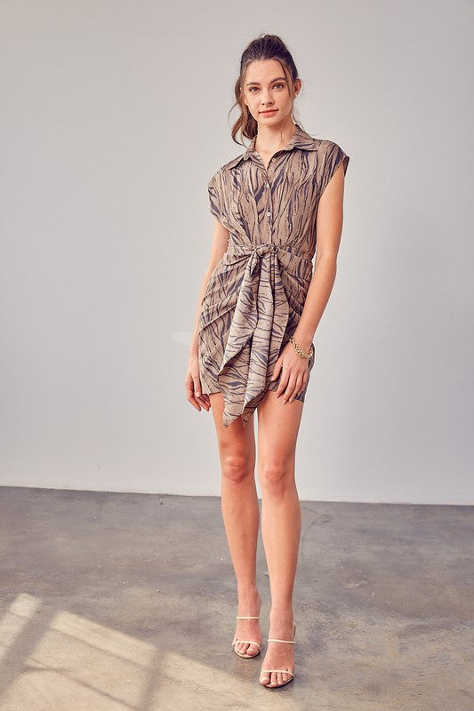 Print Front Tie Dress - The Beaucoup Home