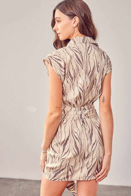 Print Front Tie Dress - The Beaucoup Home