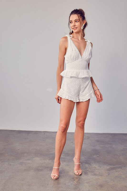 White Eyelet Shorts - The Beaucoup Home