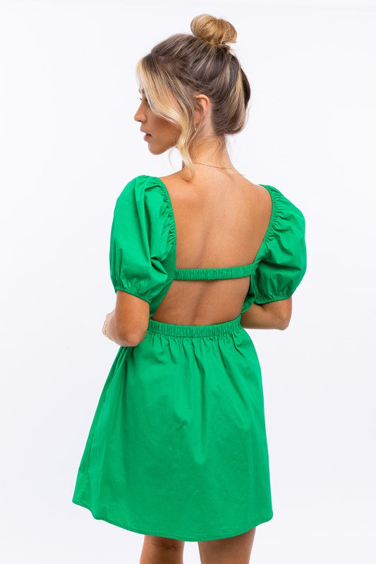 Half Sleeve Twisted Front Dress - The Beaucoup Home