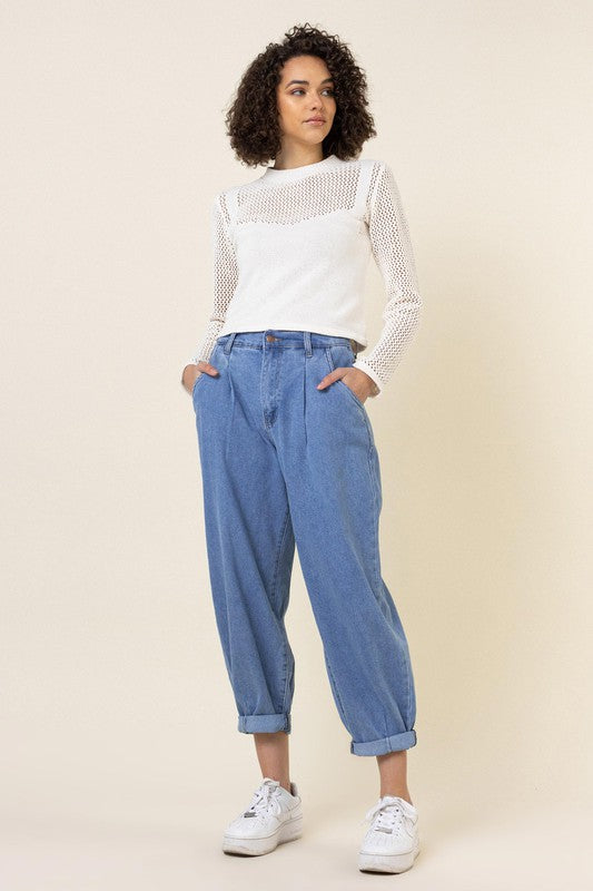 Slouchy High Waisted Jeans - The Beaucoup Home