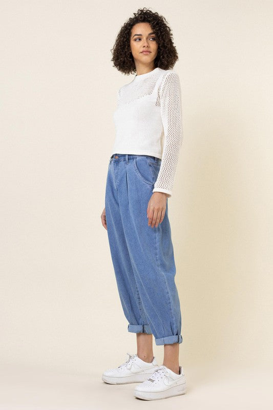 Slouchy High Waisted Jeans - The Beaucoup Home