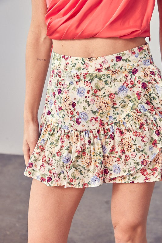 Floral Mini Skort - The Beaucoup Home