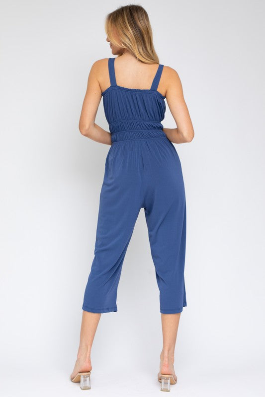 Sleeveless Drawstring Cropped Jumpsuit - The Beaucoup Home