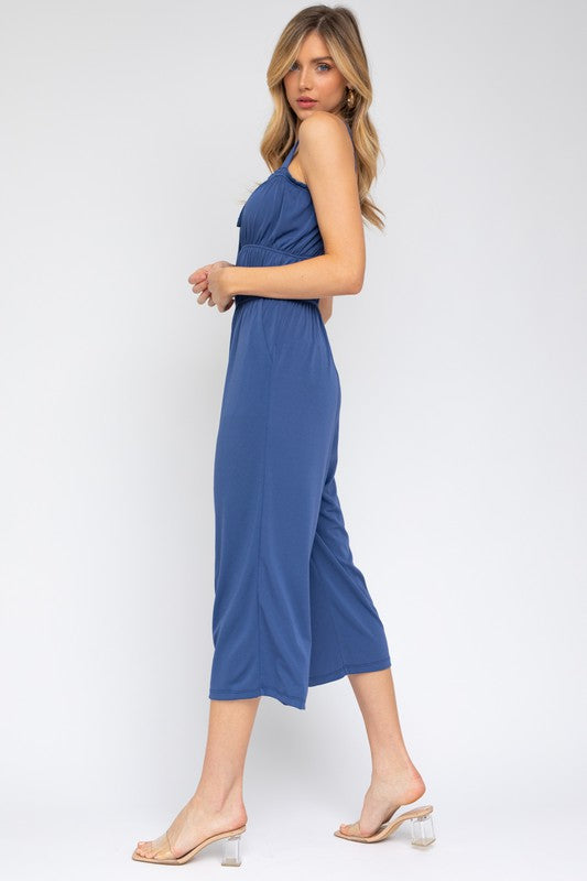 Sleeveless Drawstring Cropped Jumpsuit - The Beaucoup Home