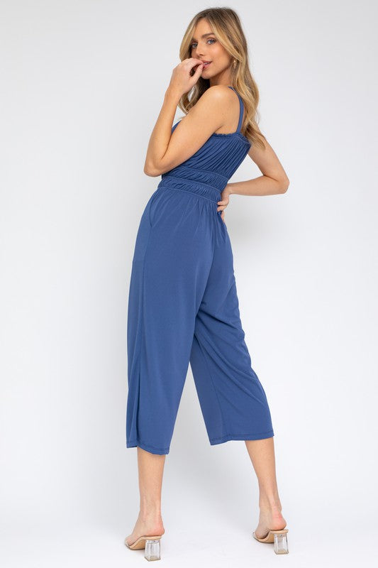 Sleeveless Drawstring Cropped Jumpsuit - The Beaucoup Home