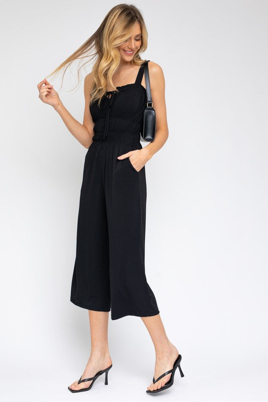 Sleeveless Drawstring Cropped Jumpsuit - The Beaucoup Home