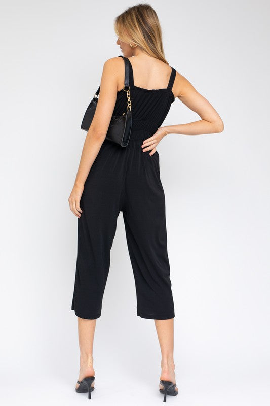 Sleeveless Drawstring Cropped Jumpsuit - The Beaucoup Home