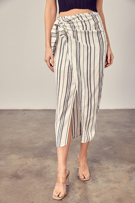 Stripe Overlap Skort - The Beaucoup Home