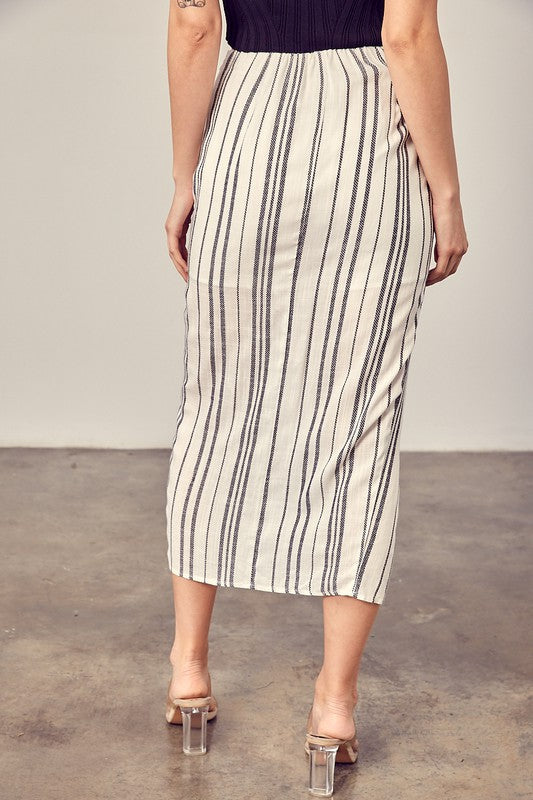 Stripe Overlap Skort - The Beaucoup Home