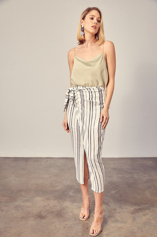 Stripe Overlap Skort - The Beaucoup Home