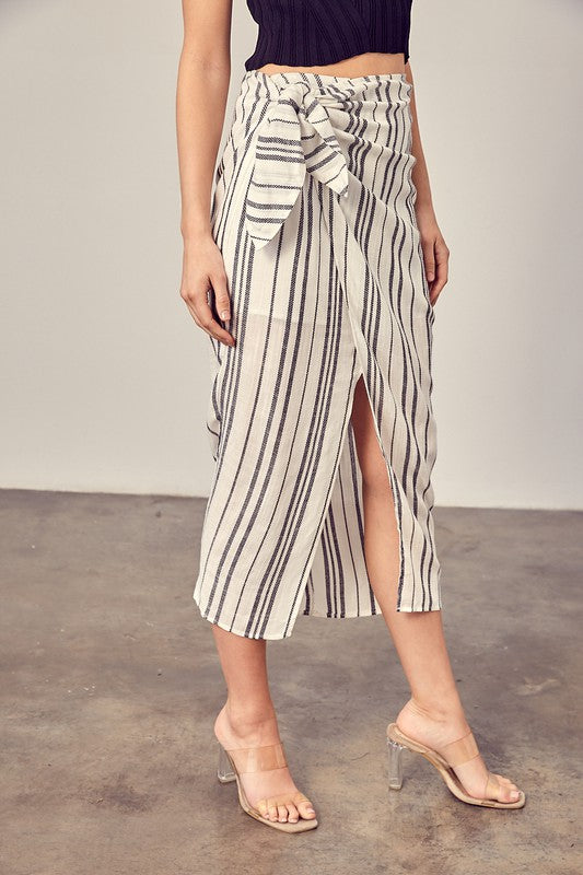 Stripe Overlap Skort - The Beaucoup Home