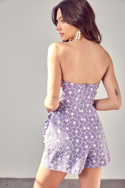 Lavender Ruffle Eyelet Romper - The Beaucoup Home