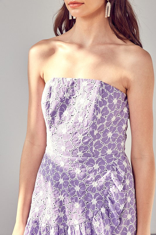 Lavender Ruffle Eyelet Romper - The Beaucoup Home