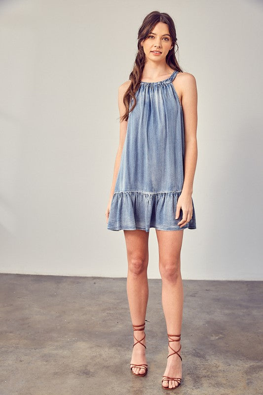 Shirred Halter Neck Dress - The Beaucoup Home