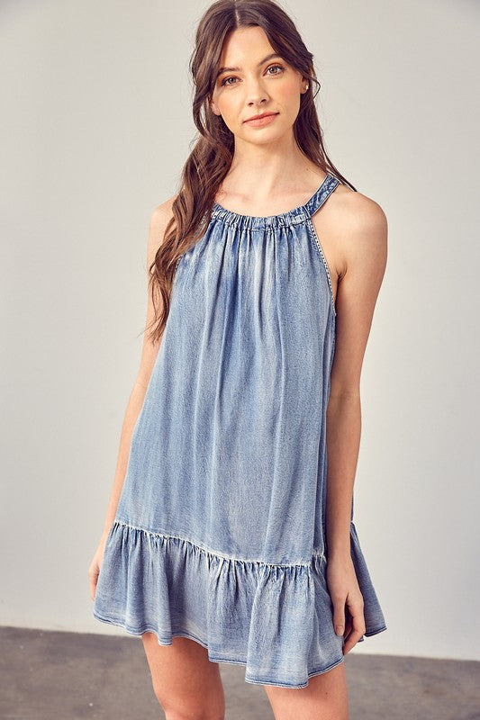 Shirred Halter Neck Dress - The Beaucoup Home