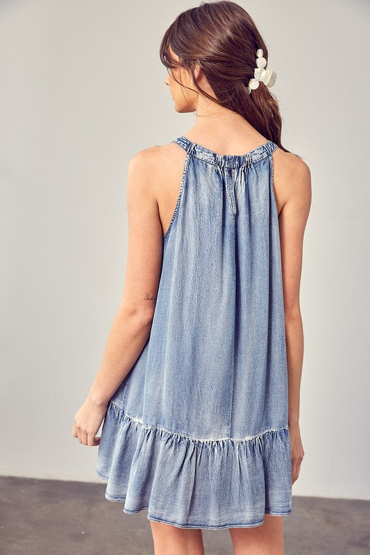 Shirred Halter Neck Dress - The Beaucoup Home