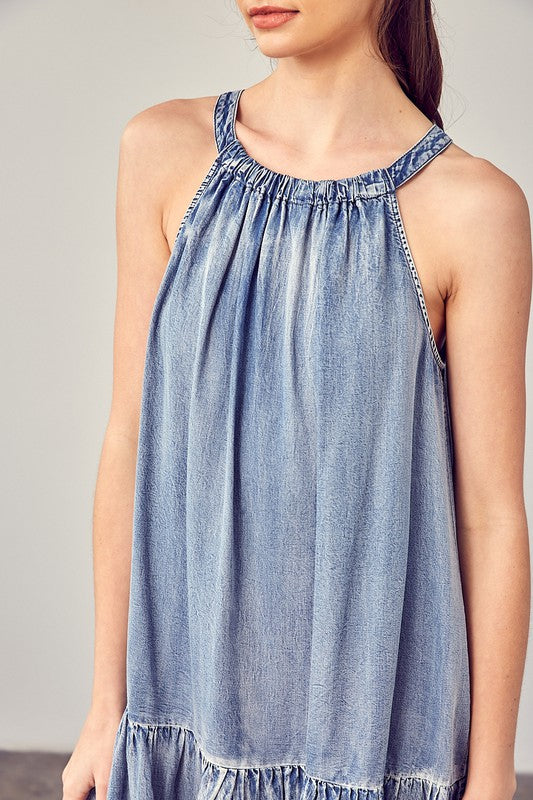 Shirred Halter Neck Dress - The Beaucoup Home