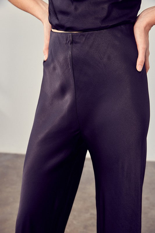 Satin Flared Pants - The Beaucoup Home