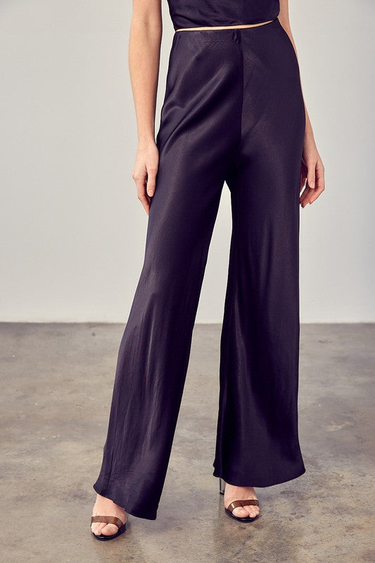 Satin Flared Pants - The Beaucoup Home