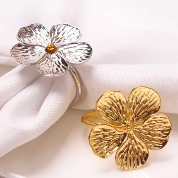 5 Leaf Flower Napkin Ring - Set of 6 - The Beaucoup Home