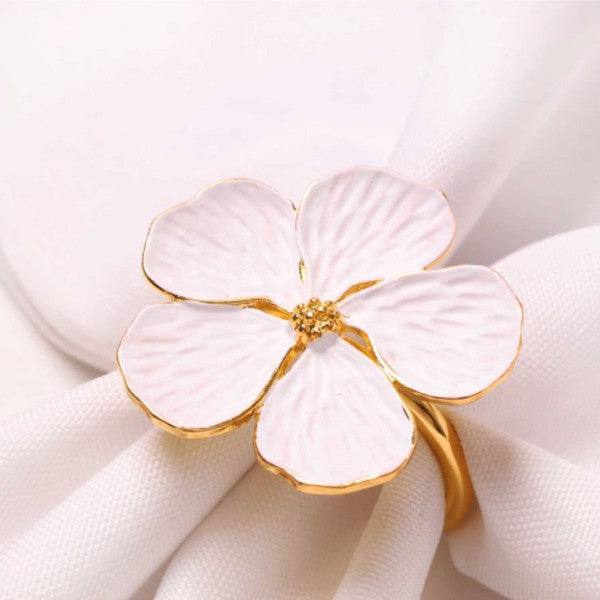 5 Leaf Flower Napkin Ring - Set of 6 - The Beaucoup Home