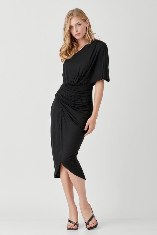 One Shoulder Drape Jersey Dress - The Beaucoup Home