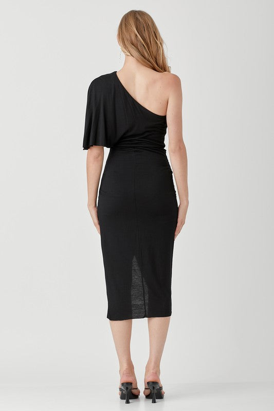 One Shoulder Drape Jersey Dress - The Beaucoup Home