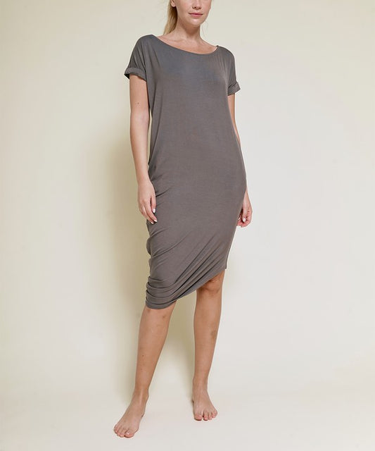 Asymmetrical Bamboo Dolman Dress with Pockets - The Beaucoup Home