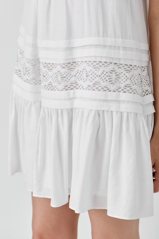 Lace Trim Halter Neck Dress - The Beaucoup Home