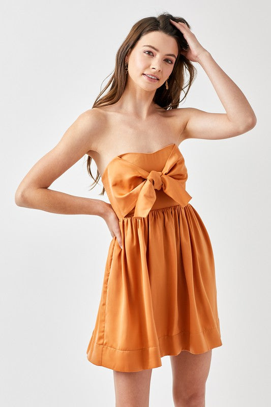 Tie Front Tube Romper-like Dress - The Beaucoup Home