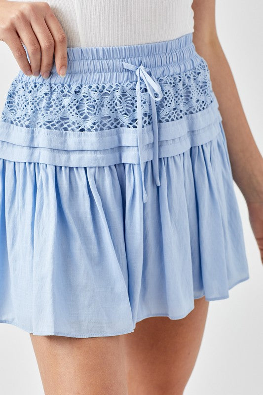 Folded Lace Trim Skirt - The Beaucoup Home